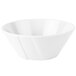 A Tablecraft white cast aluminum serving bowl with a curved design.