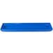 A blue Tablecraft rectangular cast aluminum platter with a flared handle.