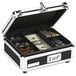 Vaultz VZ01002 10 inch x 8 3/4 inch x 5 inch Black / Chrome Cash Box with Tumbler Lock