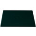 A hunter green rectangular cast aluminum platter with white speckles on a table.