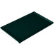 A hunter green rectangular cast aluminum cooling platter with white speckles.