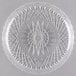 A clear plastic Fineline Catering Tray with a scalloped pattern.