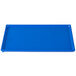 A cobalt blue rectangular cast aluminum cooling platter with a white border.