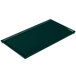 A hunter green rectangular cast aluminum cooling platter.