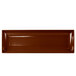 A brown cast aluminum rectangular platter with flared edges and handles.