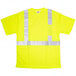 A yellow Cordova high visibility safety shirt with white reflective stripes.