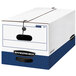 Fellowes 00011 Liberty Bankers Box 24 1/8 inch x 12 1/4 inch x 10 3/4 inch White Heavy-Duty Letter File Storage Box - 12/Case