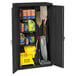 Tennsco JAN6618DHBK 36 inch x 18 inch x 64 inch Black Janitorial Cabinet