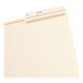 A close up of a Smead manila file folder with a printed right tab.