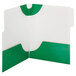 Smead 87965 SuperTab Lockit Letter Size 2-Pocket Laminated Pocket Folder - 1/3 Cut Top Tab, Green - 5/Pack