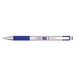 The Zebra F-301 blue ballpoint pen with a stainless steel tip.