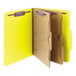 A yellow Smead classification folder with 2 pockets.