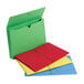 A Smead legal size expansion wallet with green and red file folders.