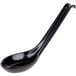 A black Thunder Group melamine spoon with a long handle.