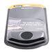 A package of black Fellowes PlushTouch mouse pads on a table.
