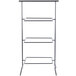 A gray powder coated iron square 3-tier shelf.