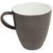 A dark gray Schonwald porcelain coffee cup with a unique speckled design.
