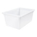 A Carlisle white rectangular plastic food storage box.
