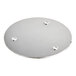 A circular metal Robot Coupe grating disc with holes.