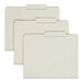 Three Smead SafeSHIELD file folders with tabs and 2 fasteners.