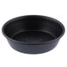 A black round pan with a white background.