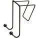 A Fellowes black metal wire double-garment hook with two balls on it.