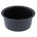 A black steel Matfer Bourgeat round ramekin with a black rim.