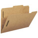 A brown Smead file folder with 2 fasteners and tabs.