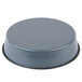 A round gray metal Matfer Bourgeat cake pan with a black rim.