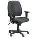 A black Eurotech office chair with wheels and arms.