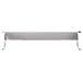 A white metal rectangular drop door shelf with metal legs.