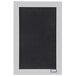 A black rectangular felt message board with a white aluminum frame.