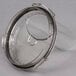 A clear plastic lid with a round handle on a clear plastic container.