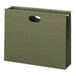 A green Smead file bag with a handle.