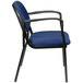 A navy Eurotech arm chair with a black frame.
