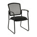 A black Eurotech Dakota2 office side chair with a mesh back.