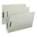 Two white Smead letter size folders with 2 fasteners and holes on the sides.