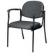 A Eurotech Dakota series charcoal arm chair with a black frame and arms and a gray seat.