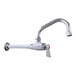 A wall-mounted Chinese or wok range faucet with a 12-inch swing nozzle, 2.2 GPM aerator, and lever handle.