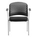 A black Eurotech office side chair with a grey metal frame.