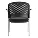 A black Eurotech office side chair with grey metal legs.