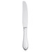 A Libbey stainless steel dinner knife with a fluted hollow silver handle.