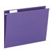 A purple file folder with a white label.