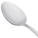 A Libbey Cortland stainless steel serving spoon with a silver handle.