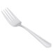 A close-up of a Libbey Cortland stainless steel salad fork.
