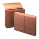 A close-up of a stack of Smead redrope folders with flaps and cord closures.