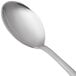 A Libbey heavy weight bouillon spoon with a silver handle.