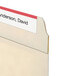 A close up of a Smead file folder with "Anderson David" on the tab.