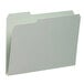 A Smead gray and green file folder with a 1/3 cut tab.