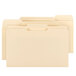 Three Smead legal size file folders with 1/3 cut assorted tabs in manila colors.